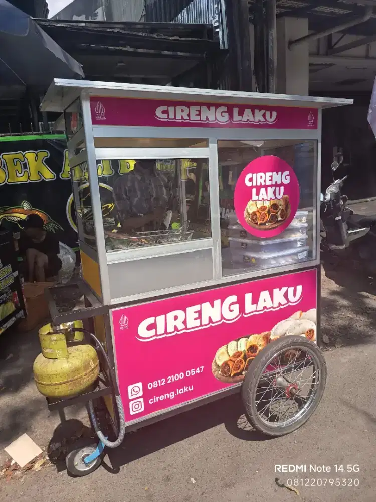 Gerobak roda jualan bisa costum