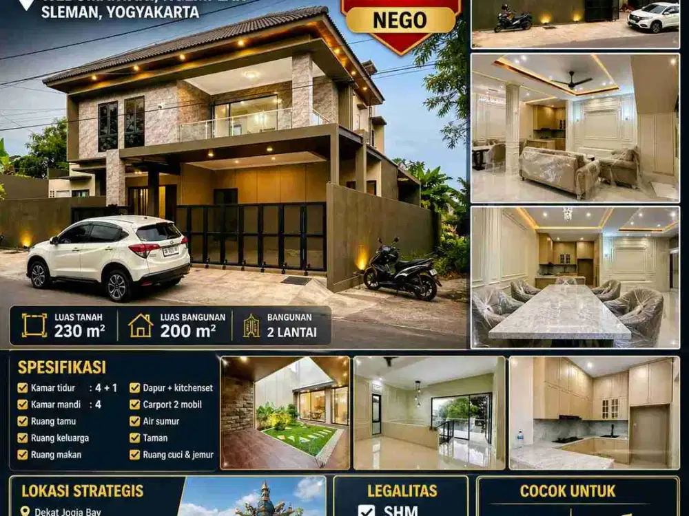 Rumah Baru 2 Lantai Wedomartani – Modern Mewah, Dekat Jogja Bay
