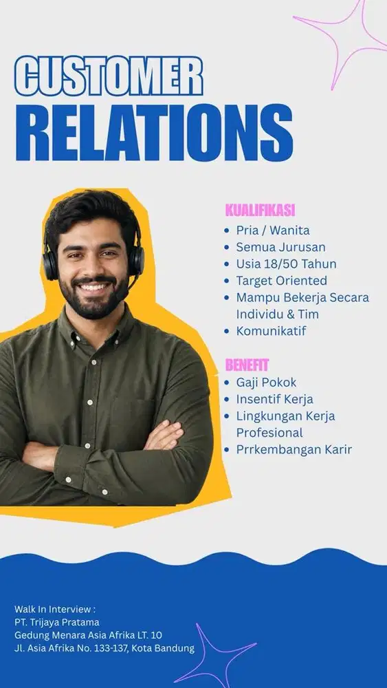 Lowongan kerja CR/TL/SPV
