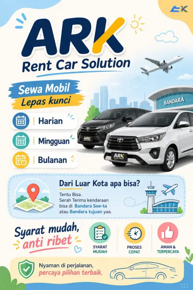 Sewa Mobil BULANAN (syarat mudah lepas kunci)