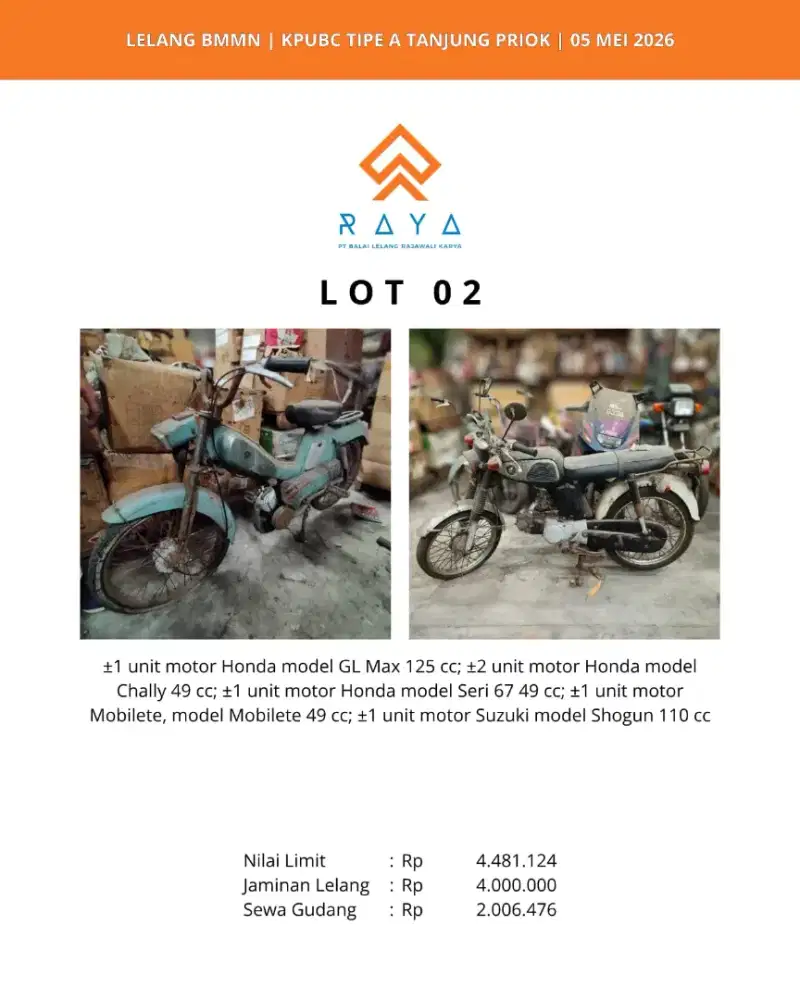 SEPEDA MOTOR MERK HONDA, MOBILETE DAN SUZUKI