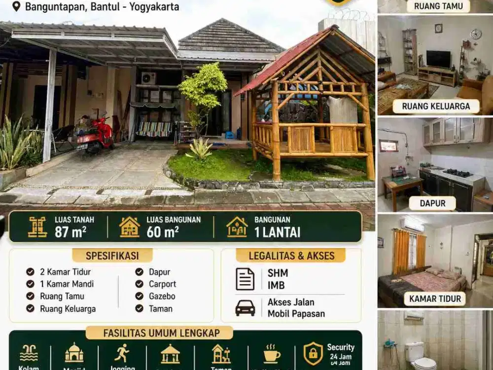 Rumah Nyaman Dalam Perumahan Pondok Permai Giwangan – Ada Gazebo & Fasilitas Lengkap