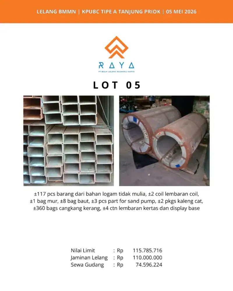 BARANG BAHAN LOGAM TIDAK MULIA, LEMBARAN COIL, MUR BAUT DLL