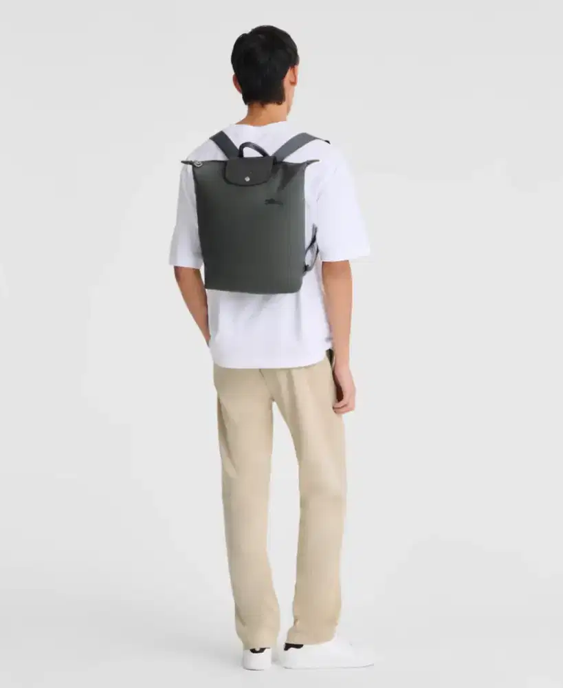Tas Longchamp Le Pliage Backpack Graphite Canvas NEW
