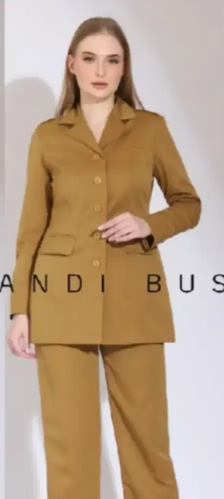 Baju blazer wanita (Khaki) warna Pemda Tua