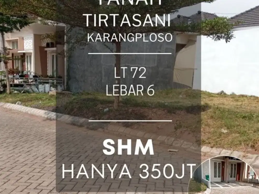 Tanah dijual di Tirtasani Karangploso LT72 dekat Almaahira exit tol