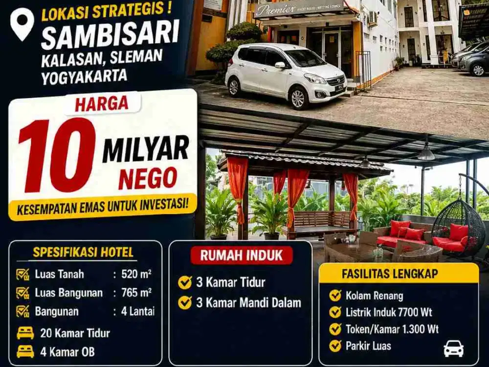DIJUAL HOTEL STRATEGIS FULL FURNISHED DEKAT SAMBISARI – SIAP JALAN & POTENSI CUAN BESAR!
