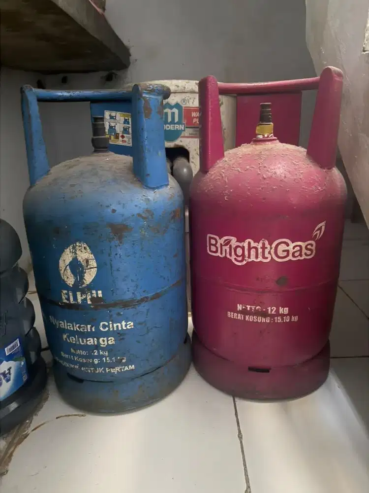 Jual tabung gas 12 kg bekas & galon aqua 19 L