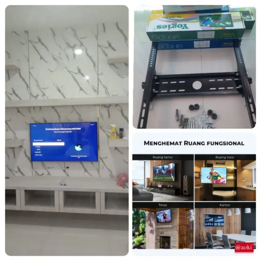 Pasang bracket tv led lcd terima jasa pasang