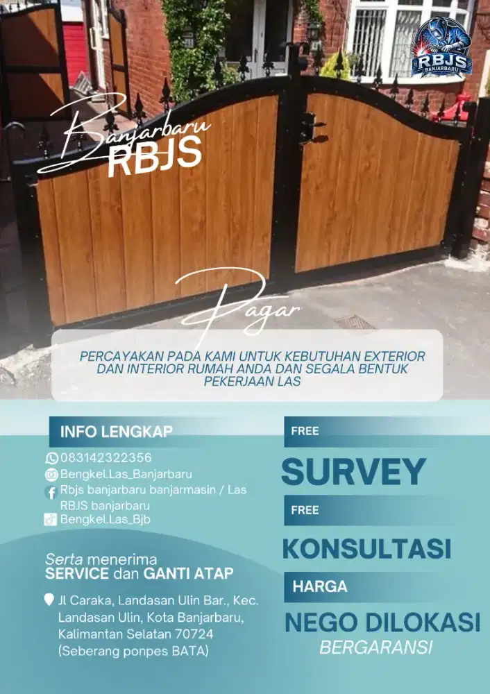 PAGAR KOMBINASI KAYU SIMPEL