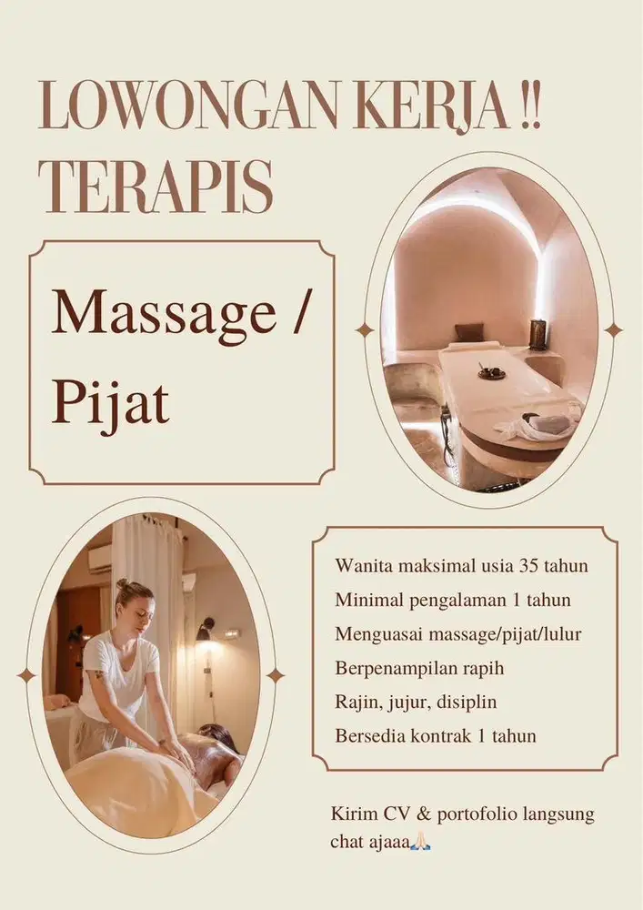 Lowongan TERAPIS & SPA