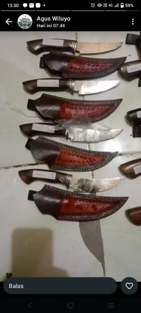 Golok sembelih dan pisau seset daging