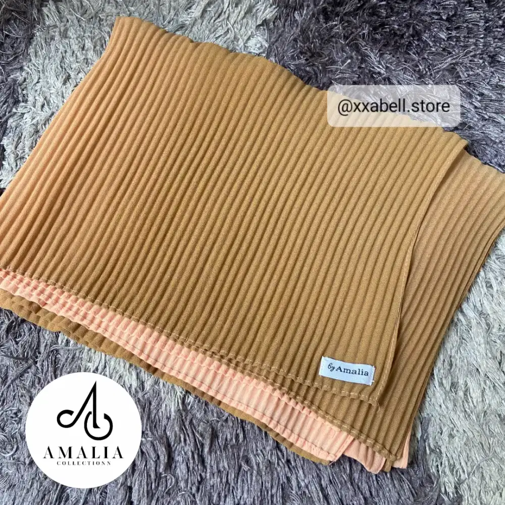 NEW hijab jilbab kerudung pashmina plisket gradasi brand amalia