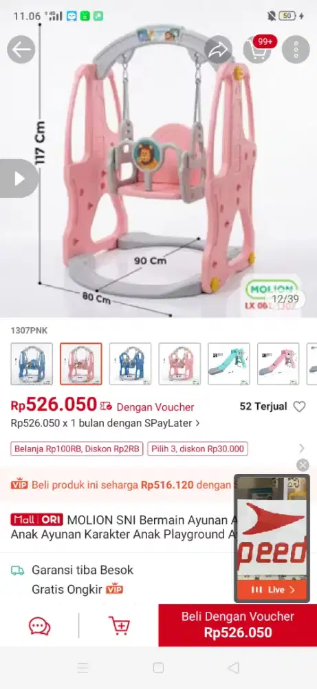 Jual mainan anak perosotan+ayunan