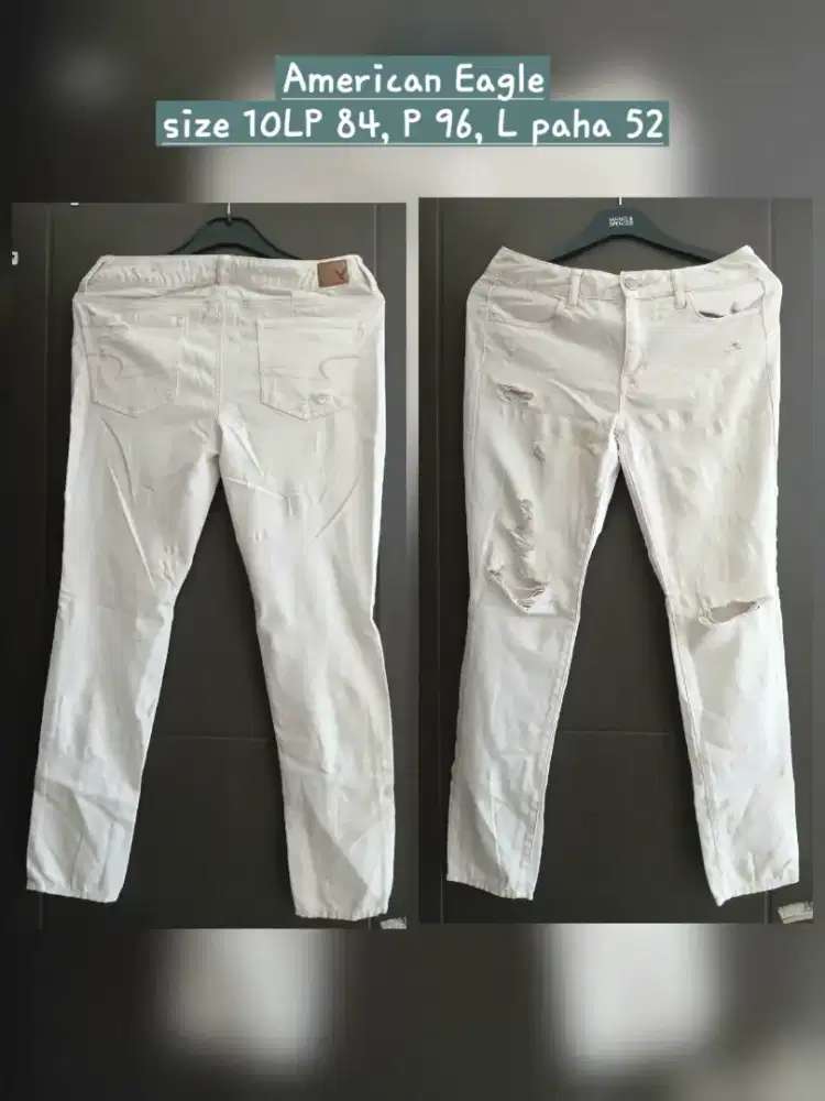 Celana jeans ripped jeans wanita American Eagle super stretch sz 10