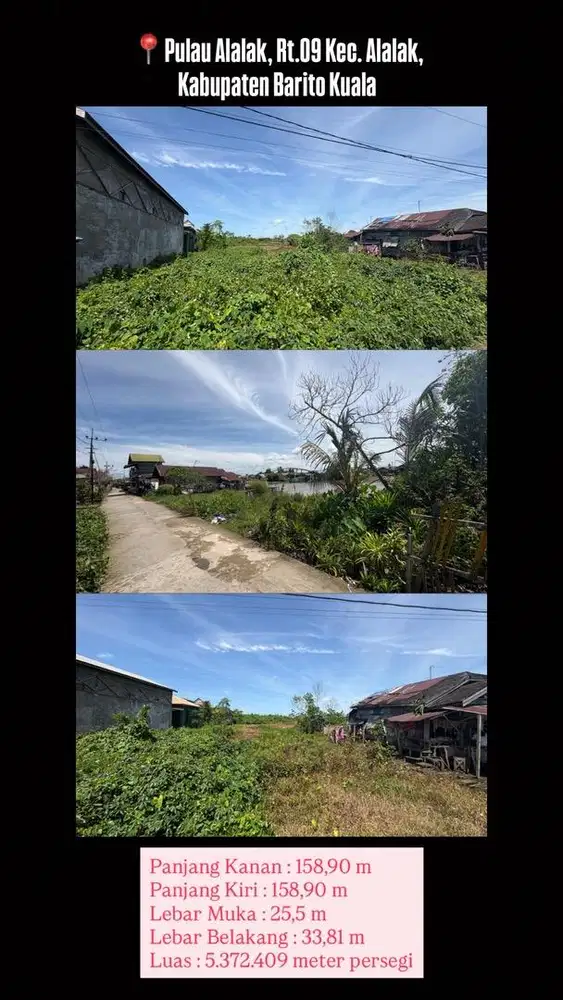 Tanah Luas 5. 372 m² di Alalak Barito Kuala
