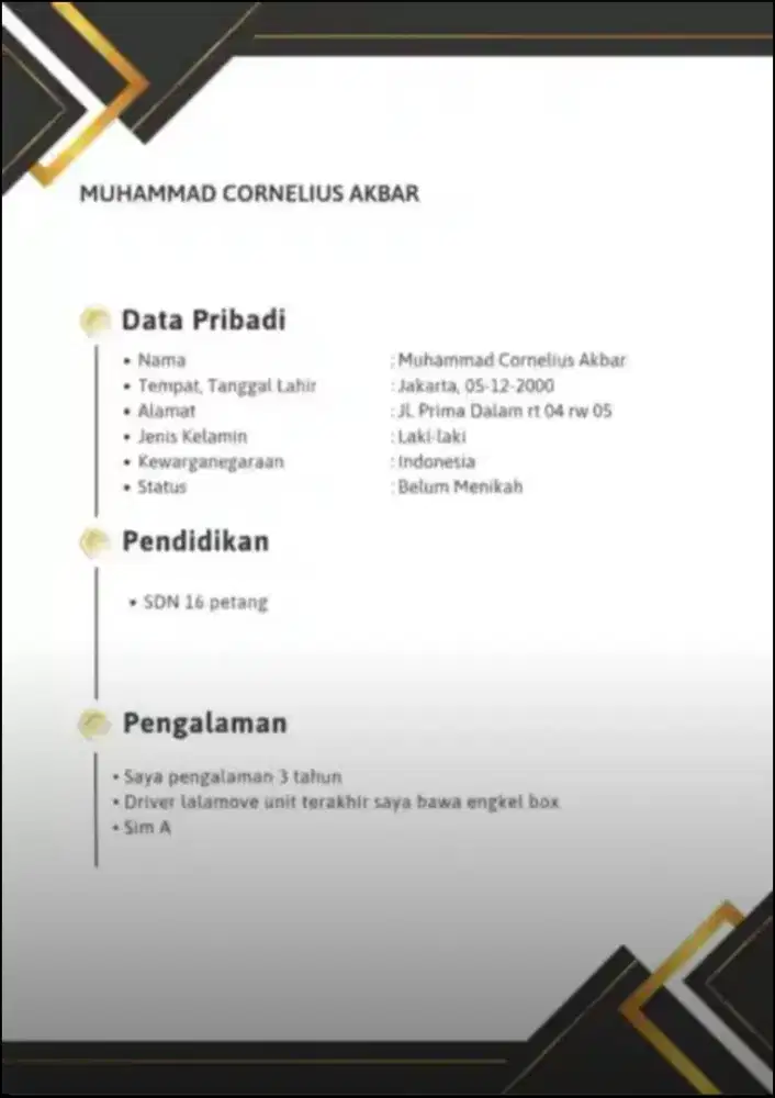 Mencari pekerjaan sebagai driver