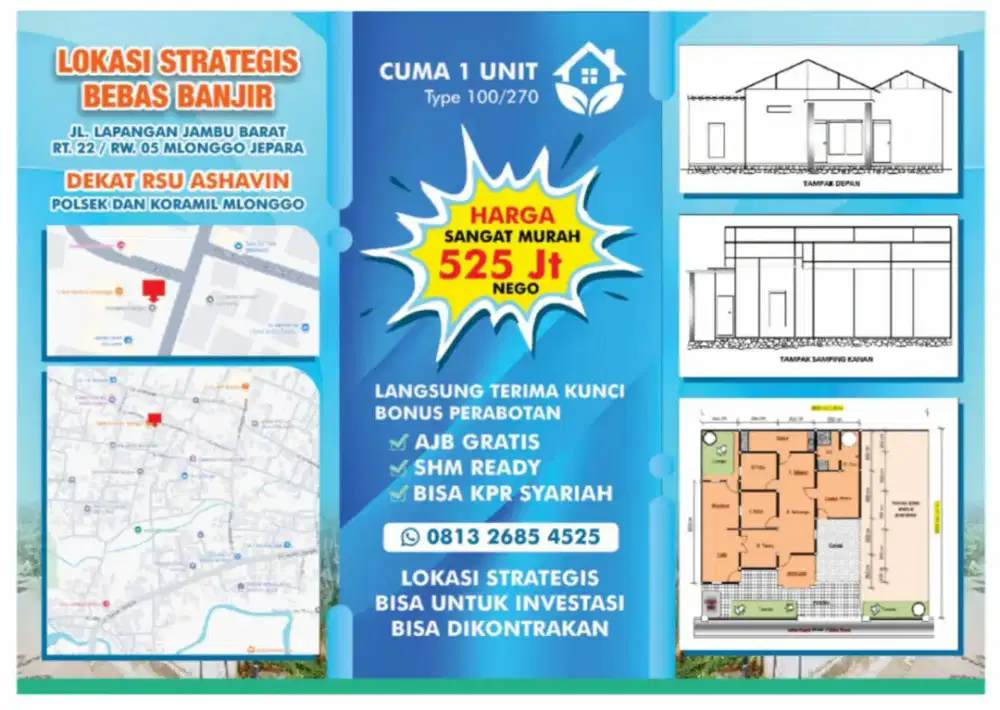 Dijual Rumah Tanah dan Toko 100/270