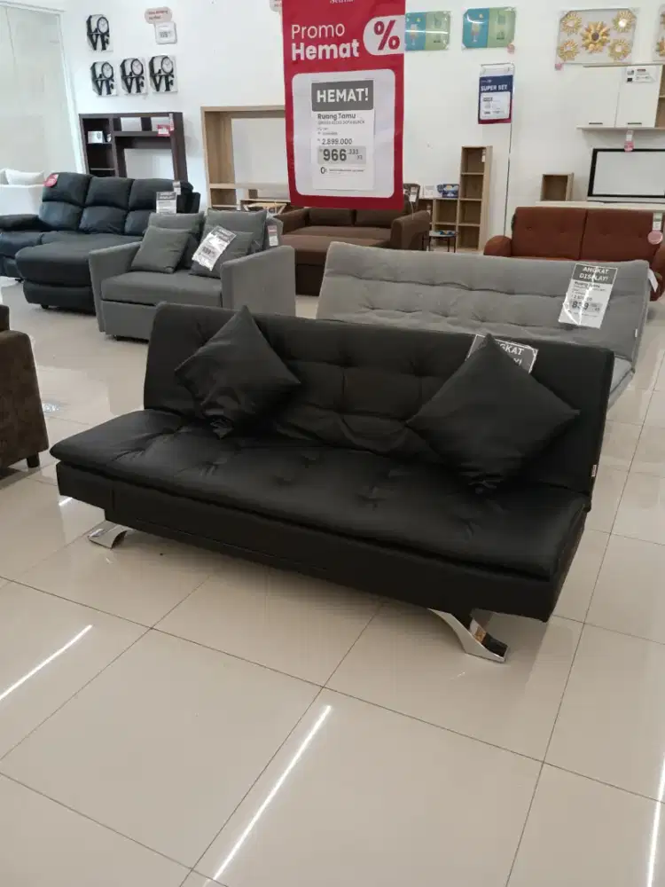 Obral sofa bed kulit cicilan 0%