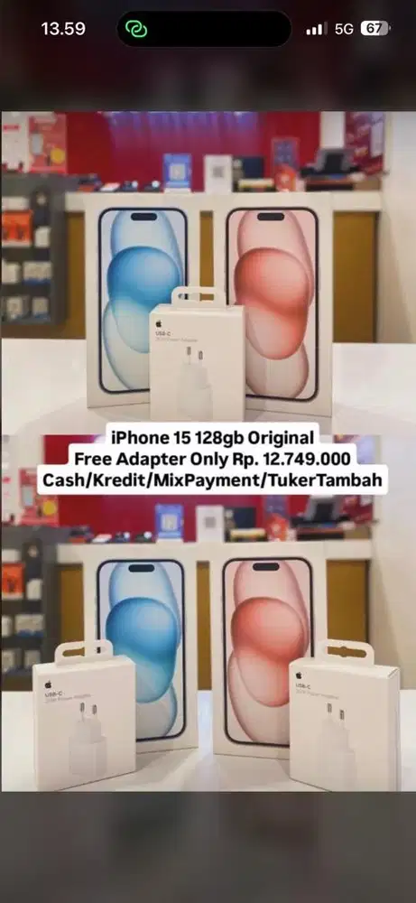 iphone 15 gratis kepala charger ori apple bisa cash kredit 0% tanpa dp