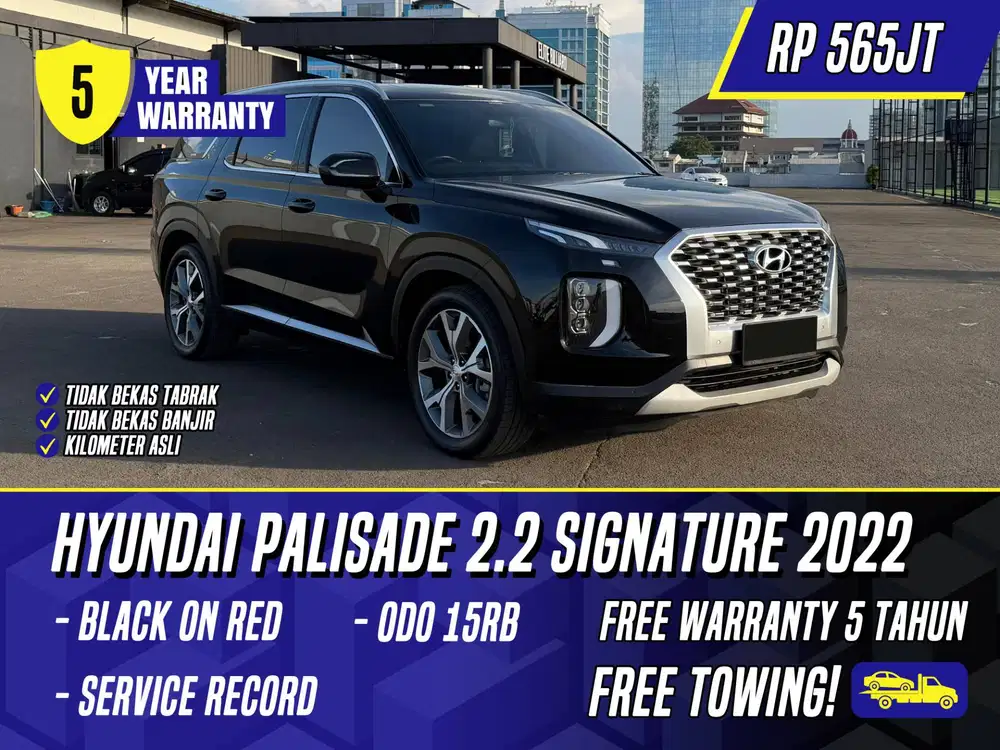 Hyundai Palisade 2.2 Signature 2022 Black on Red Hitam