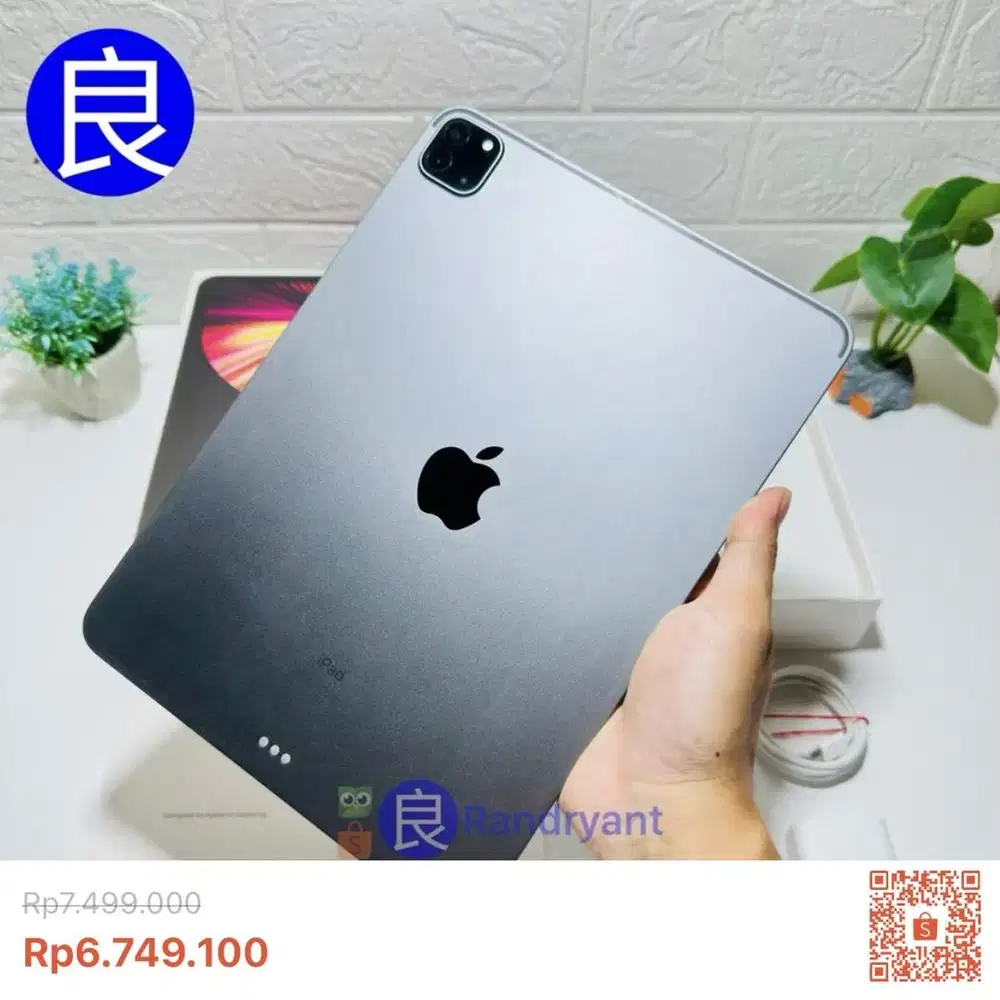 iPad Pro 11 Inchi M1 2021 128GB Space Gray INTER WiFi Only Fullset Ori