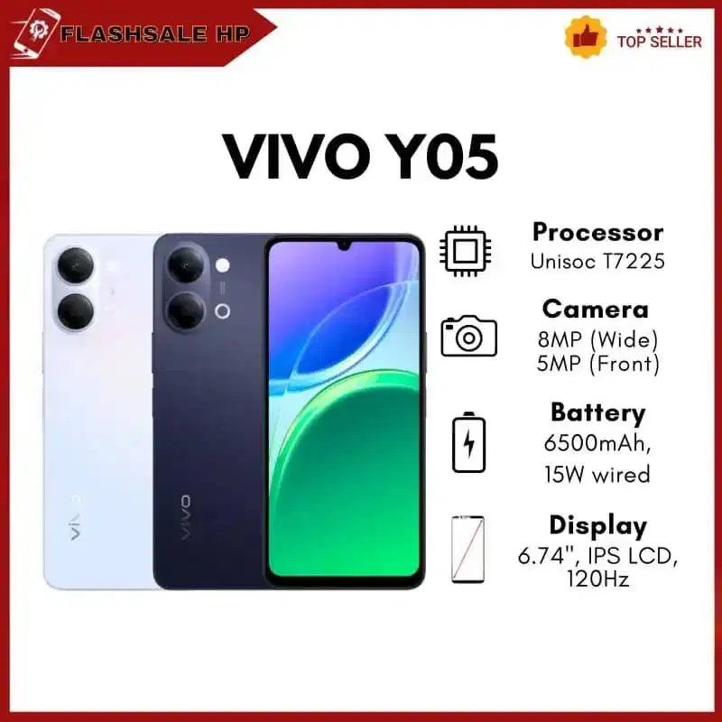 Vivo Y05 4/64. Rp. 1.899.000