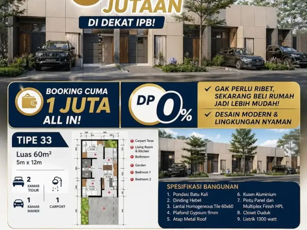 Komplek.cicilan 2 Juta-an dekat kampus ipb bogor dramaga
