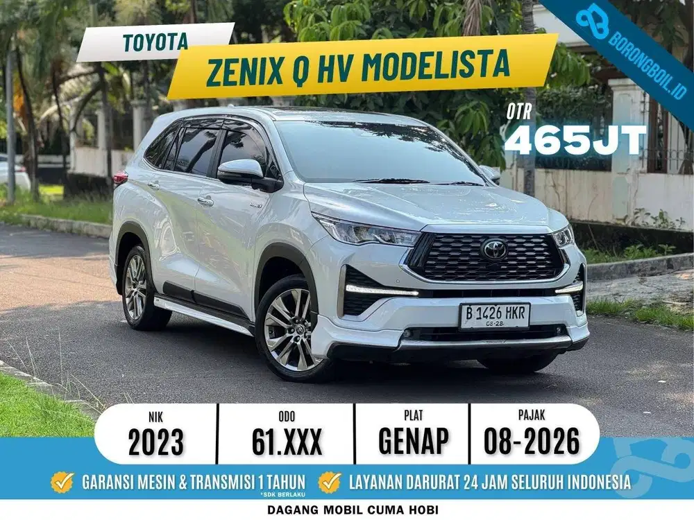 Tipe Tertinggi! Toyota Innova Zenix Q Hybrid Modelista 2023 Putih