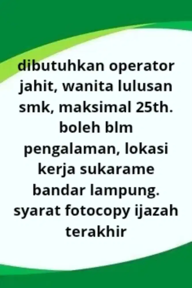 karyawan bagian jahit