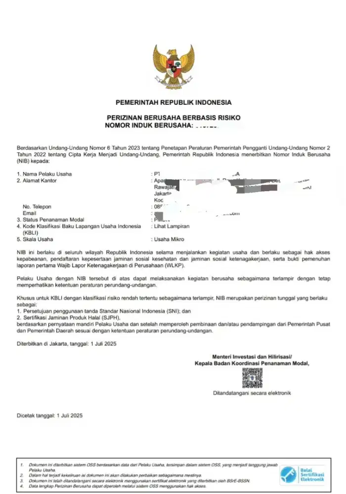 Jual Alih Nama PT Kuliner Siap Pakai Lengkap dengan legalitas - Jaksel