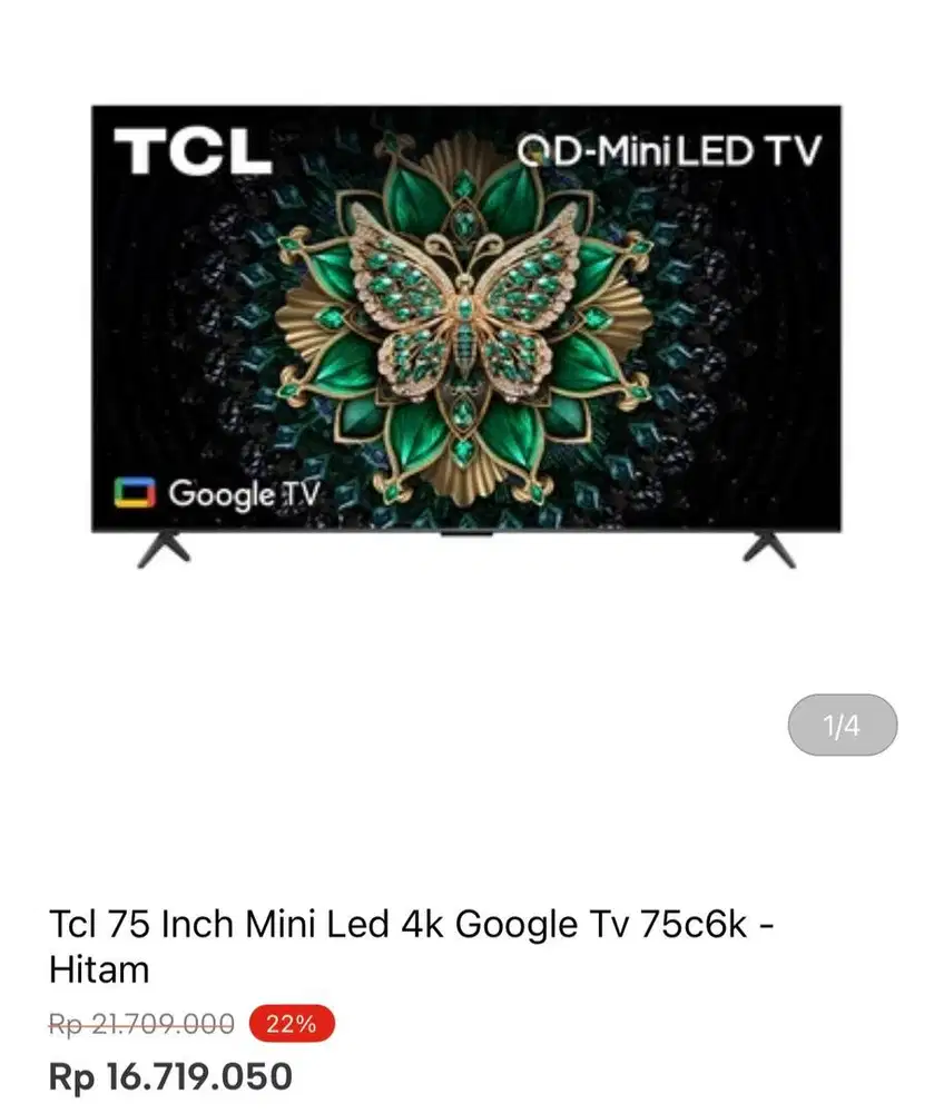 TCL GOOGLE TV 4K 75inci