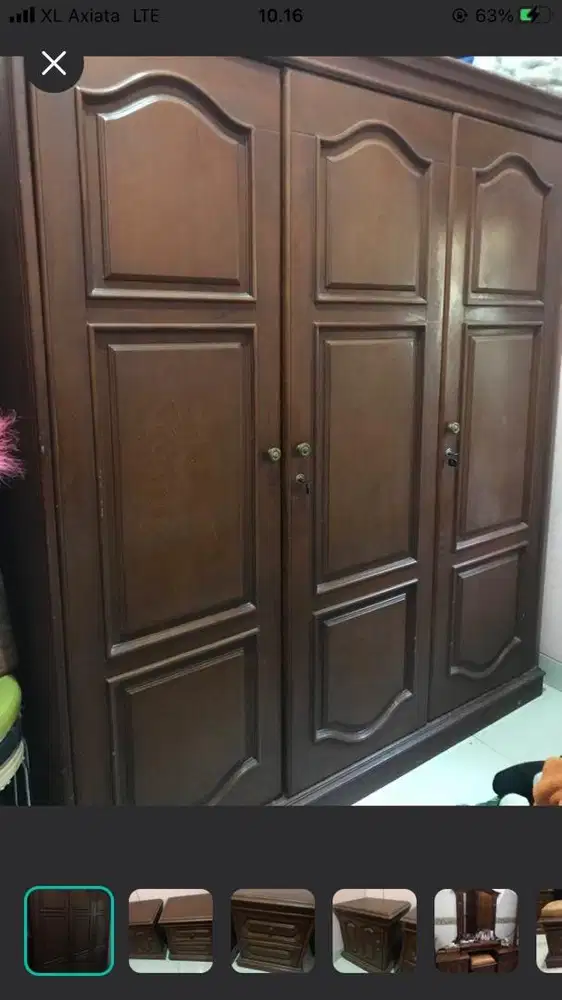 Jual 1 set lemari , nakas dan meja rias