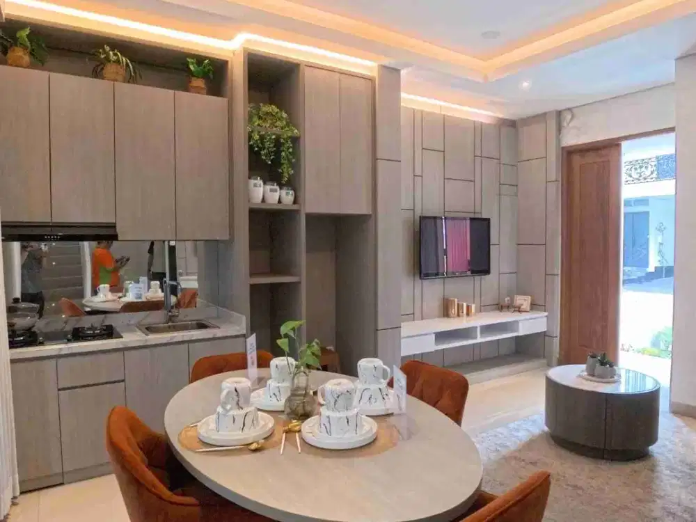 Tinggal 1 unit, Rumah hoek dijual full furnis, perumahan elit dekat rumah sakit, kampus dan lainnya, jatisampurna, kranggan bekasi