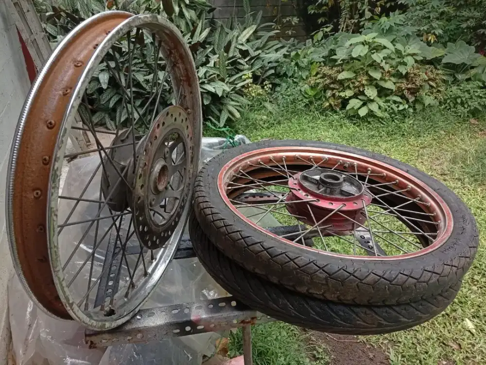 Velg Honda Supra set, tromol ori, velg ori dan almu