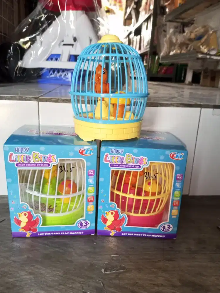 Mainan Anak Burung Sangkar baterai