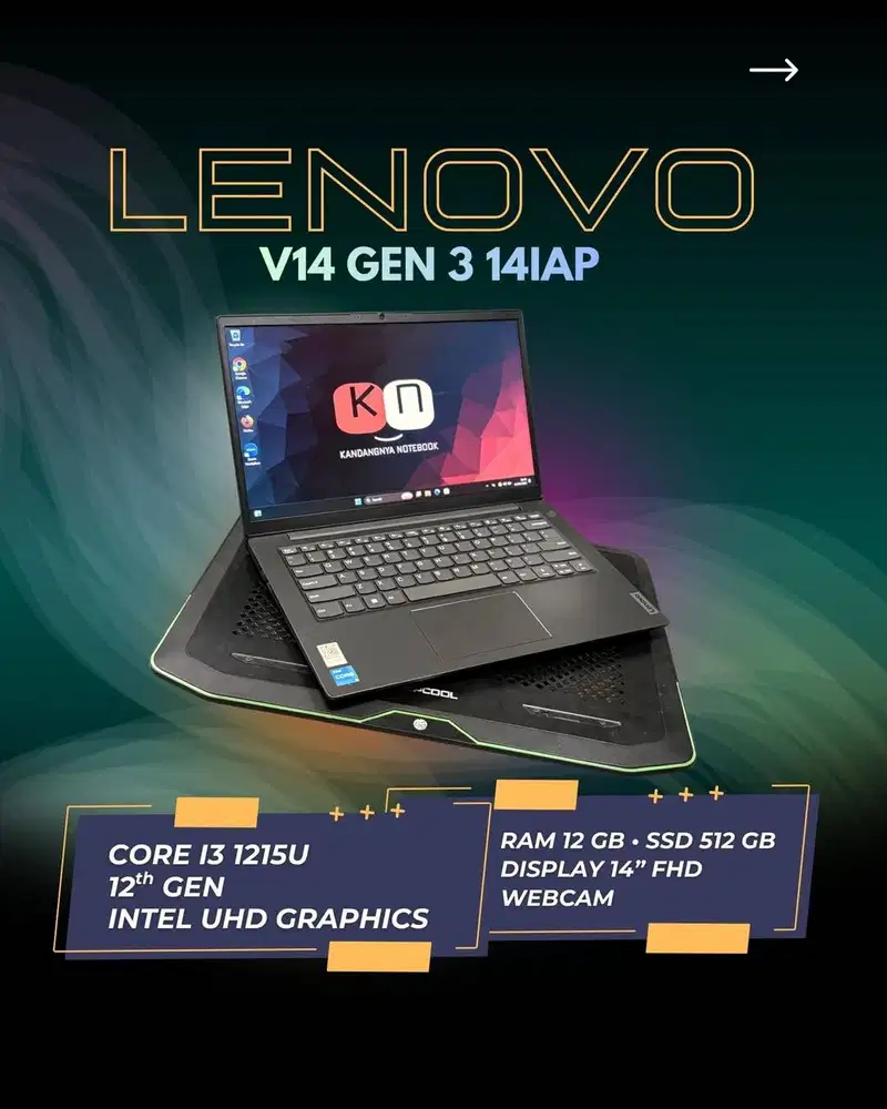 Lenovo V14 G3 14IAP Core i3 1215U RAM 12GB 512GB Layar 14inch