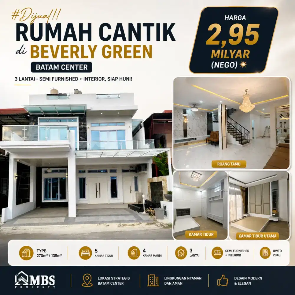 Rumah full interior siap huni beverly green