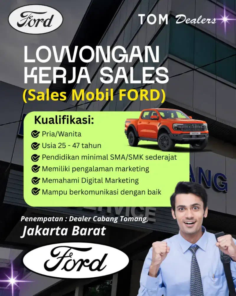 Lowongan sales mobil Jakarta Barat