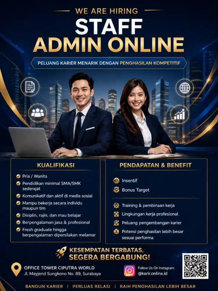 dibutuhkan Staff Admin Online