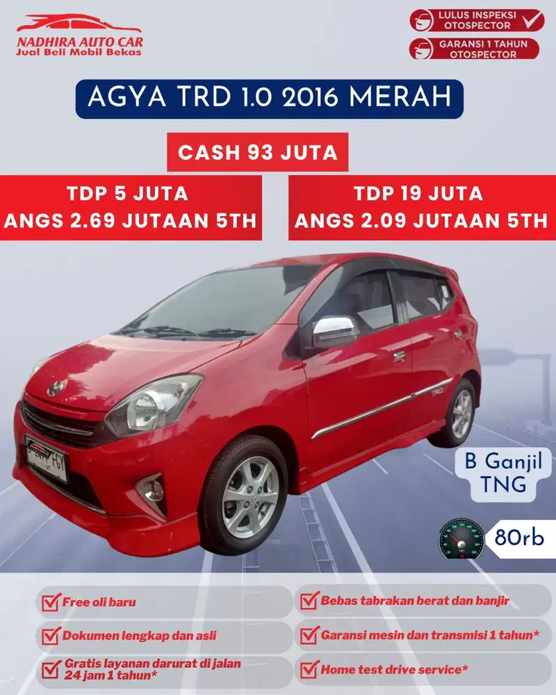 DP 5 Juta Agya TRD 1.0 AT 2016