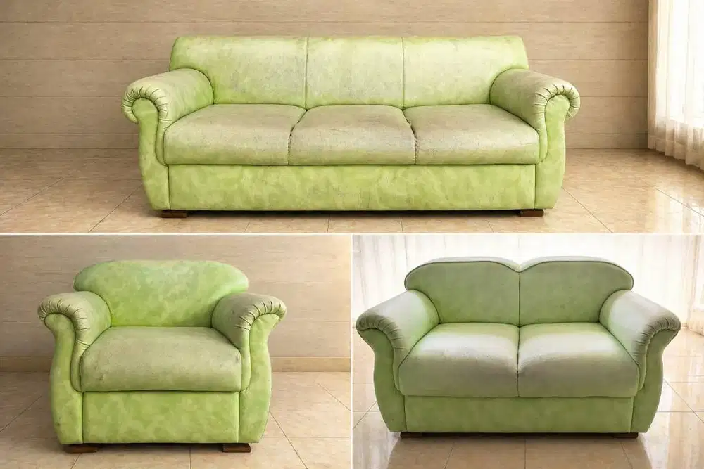 Dijual Sofa Kulit 3 Set ️(Kapasitas 6 orang)