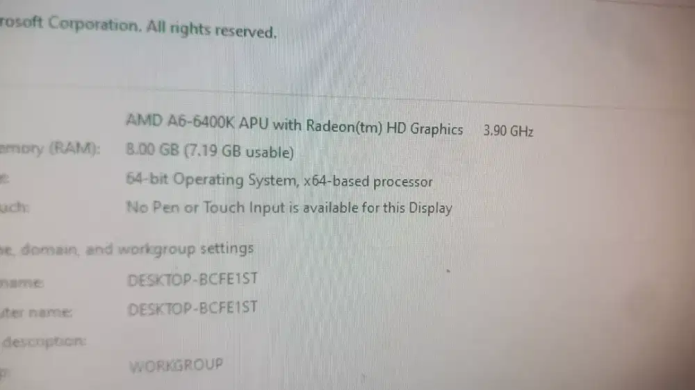 CPU ONLY Amd A6 6400k tinggal pasang vga external mantap