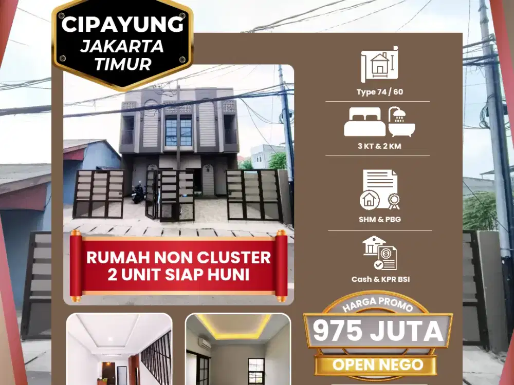 Dijual Rumah Siap Huni Cipayung Jakarta Timur