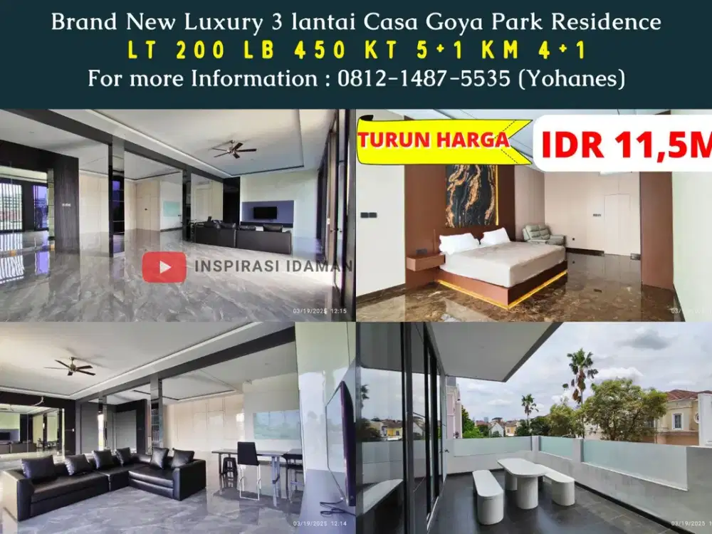 Brand New Luxury 3 lantai Casa Goya Park Residence