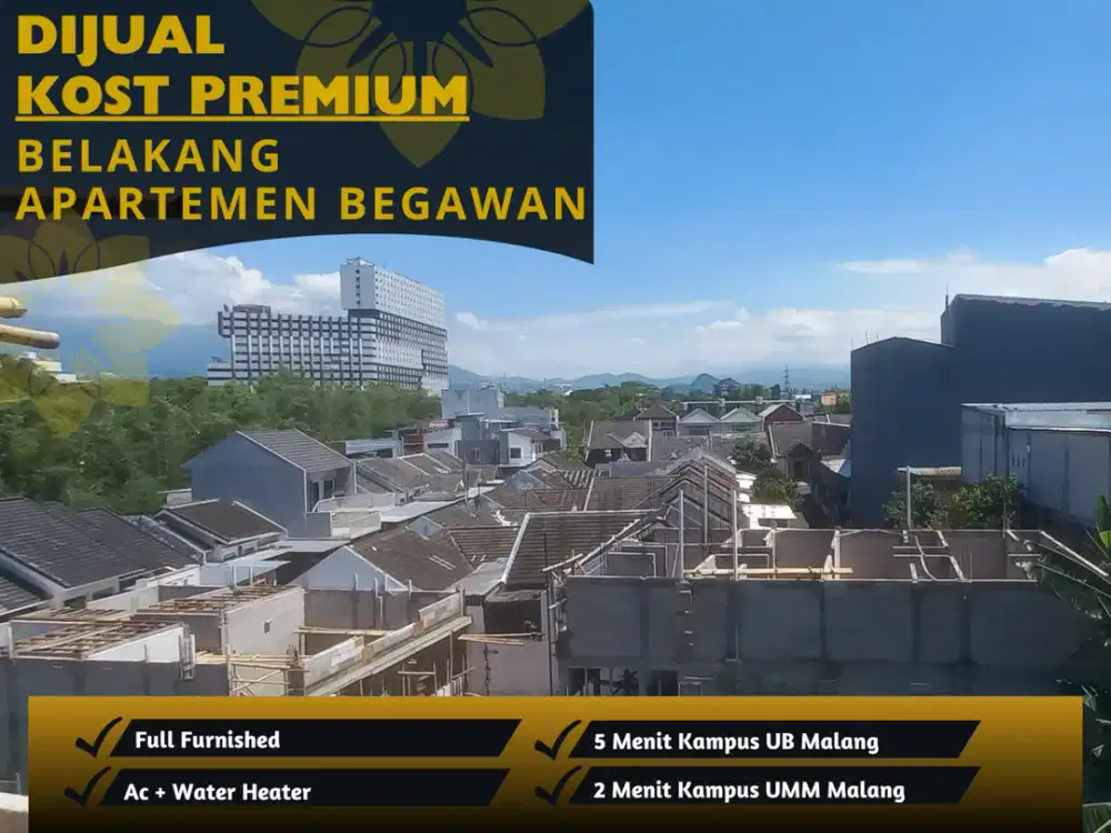 Kost Premium Dijual Passive Income Ratusan Juta Setahun 5 Menit Kampus UMM Malang SHM On Hand