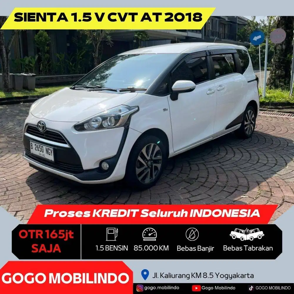 Toyota Sienta V CVT Matic 2018 ORISINIL DP Minim Serena