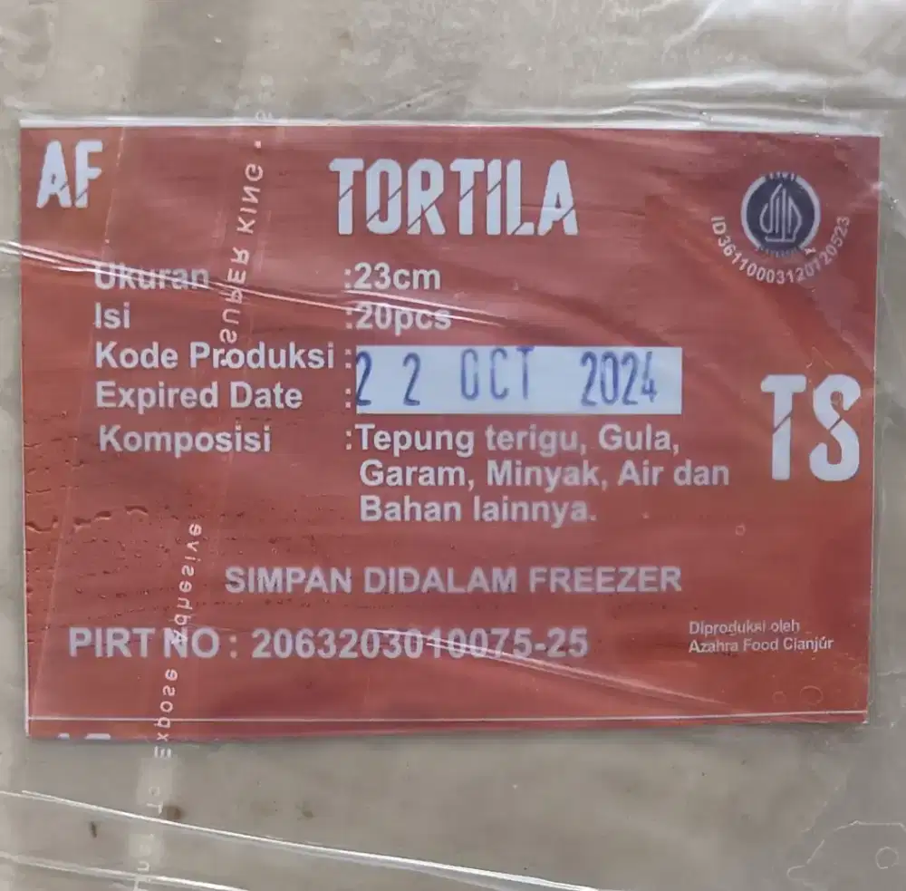Tortila Sedang kulit kebab 23cm