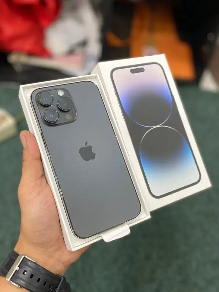 Iphone 14 promax black titanium 256Gb HB 77% iBox rasmi indo mulus