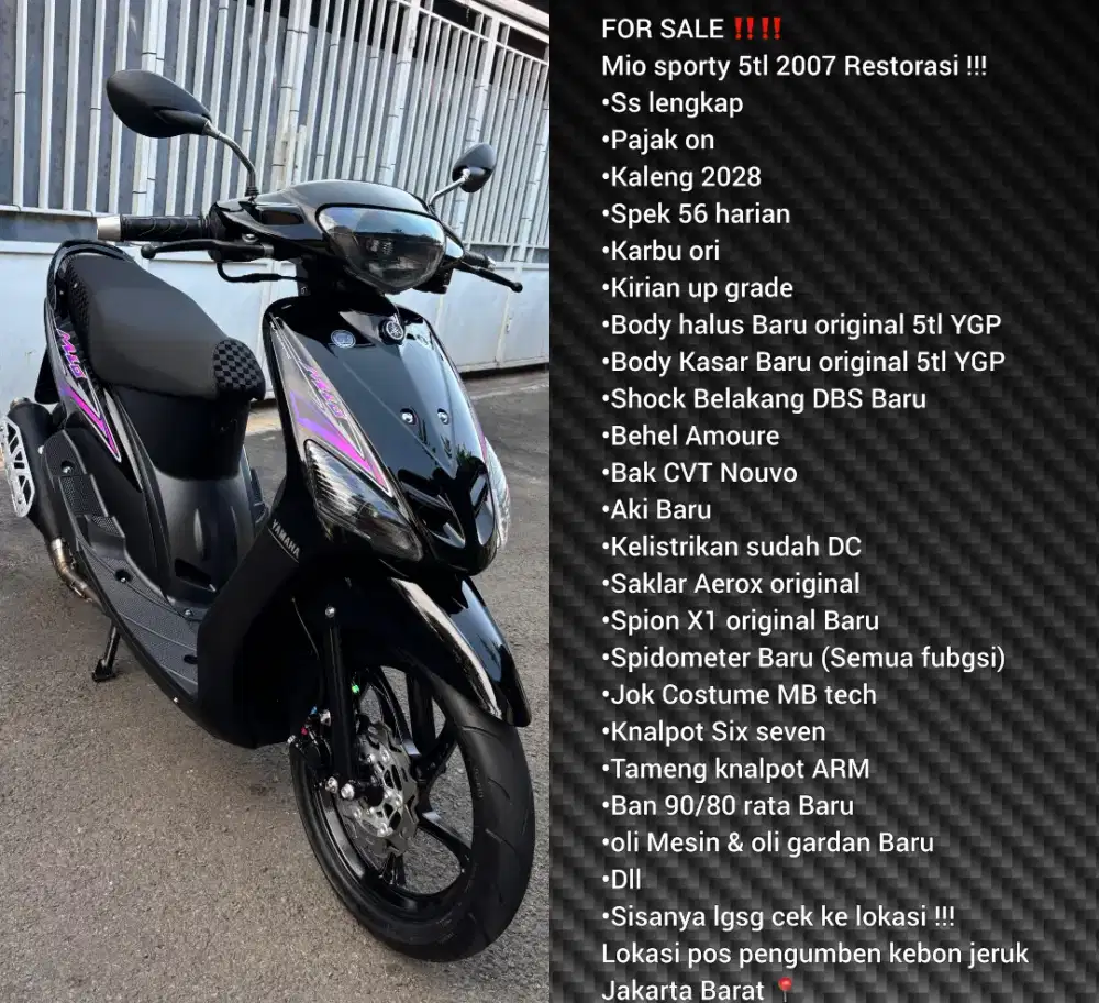 Permisi tuan tuan Mao jual ni Yamaha Mio sporty th 2006 restorasi